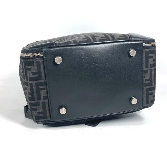 FENDI Black Leather Zucca Backpack - Picture 4 of 16